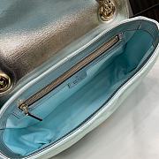 Bagsaaa Gucci GG Marmont Shoulder Bag In Blue Iridescent - 15*26*7cm - 2