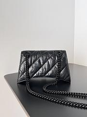 Bagsaaa Balenciaga Crush Small Chain Bag In All BLack - 25.5*10*15.5cm - 2