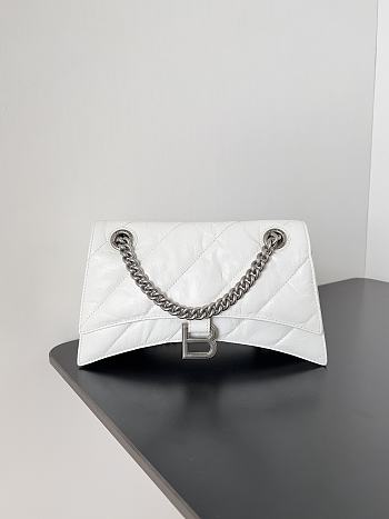 	 Bagsaaa Balenciaga Crush Small Chain Bag In White - 25.5*10*15.5cm