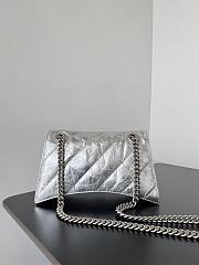	 Bagsaaa Balenciaga Crush Small Chain Bag In Silver - 25.5*10*15.5cm - 6