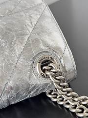 	 Bagsaaa Balenciaga Crush Small Chain Bag In Silver - 25.5*10*15.5cm - 2