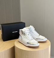 	 Bagsaaa YSL High Top White & Silver Sneakers - 1