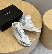 	 Bagsaaa YSL High Top White & Silver Sneakers - 2