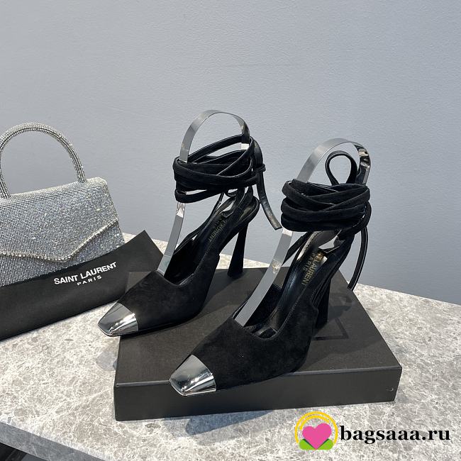 Bagsaaa YSL Tied high heel slingback shoes - 1