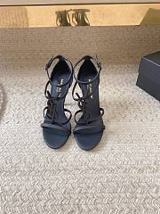 Bagsaaa YSL Cassandra 100 all black leather sandals heels - 1