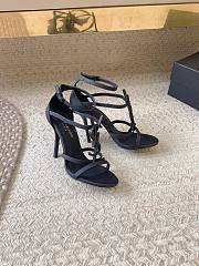 Bagsaaa YSL Cassandra 100 all black leather sandals heels - 5