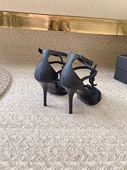 Bagsaaa YSL Cassandra 100 all black leather sandals heels - 4