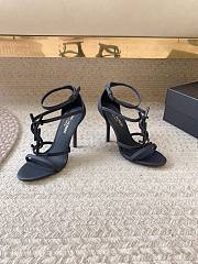 Bagsaaa YSL Cassandra 100 all black leather sandals heels - 3
