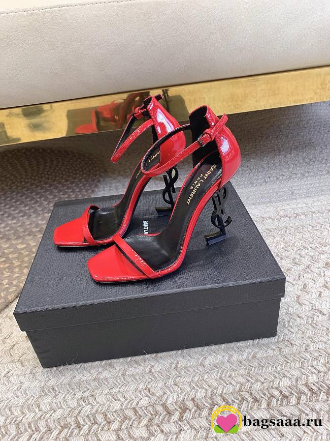 Bagsaaa YSL Opyum red leather sandals 10.5cm - 1