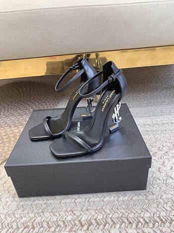 Bagsaaa YSL Opyum black leather sandals 10.5cm
