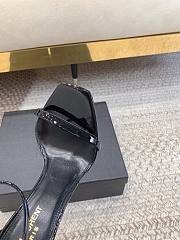 Bagsaaa YSL Opyum black patent leather with red heel sandals 10.5cm - 6