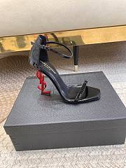 Bagsaaa YSL Opyum black patent leather with red heel sandals 10.5cm - 4