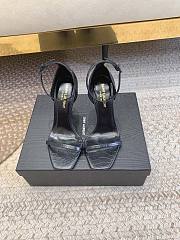 Bagsaaa YSL Opyum black crocodile leather sandals 10.5cm - 6