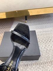 Bagsaaa YSL Opyum black crocodile leather sandals 10.5cm - 5