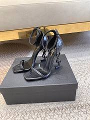 Bagsaaa YSL Opyum black crocodile leather sandals 10.5cm - 1