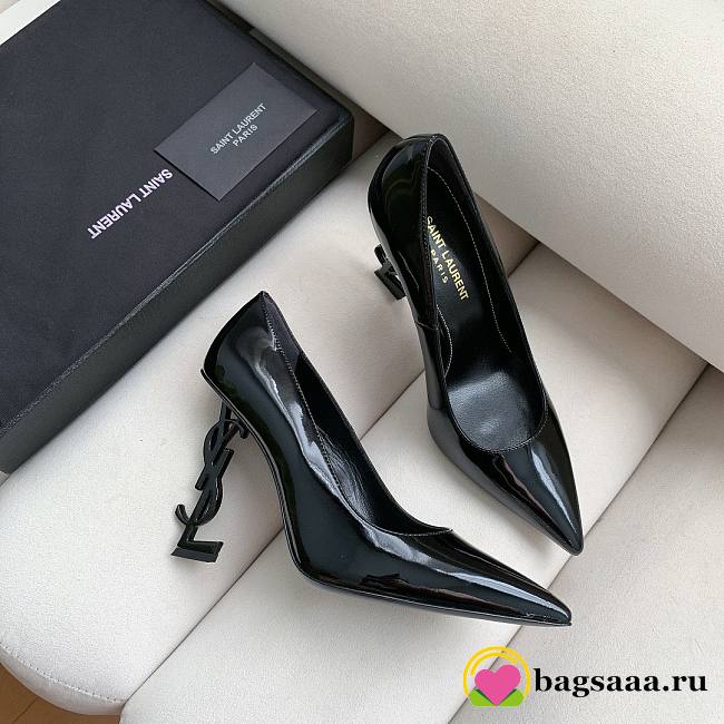 Bagsaaa YSL Opyum Slingback Pumps Black Patent Leather - 1