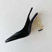 Bagsaaa YSL Opyum Slingback Pumps Black Patent Leather Gold Heel - 5