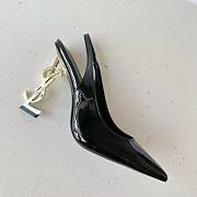 Bagsaaa YSL Opyum Slingback Pumps Black Patent Leather Gold Heel - 4