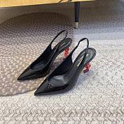 Bagsaaa YSL Opyum Slingback Pumps Black Patent Leather Red Heel - 1