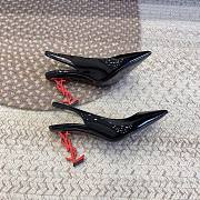 Bagsaaa YSL Opyum Slingback Pumps Black Patent Leather Red Heel - 6
