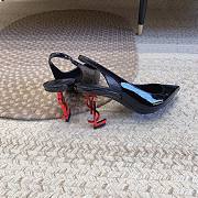 Bagsaaa YSL Opyum Slingback Pumps Black Patent Leather Red Heel - 2