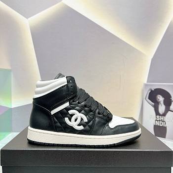 	 Bagsaaa Chanel High Top Sneakers Lambskin Leather Black