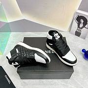 	 Bagsaaa Chanel High Top Sneakers Lambskin Leather Black - 4