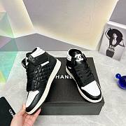 	 Bagsaaa Chanel High Top Sneakers Lambskin Leather Black - 3