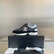 Bagsaa Chanel BlackMesh Suede Grained Calfskin CC Sneaker - 1
