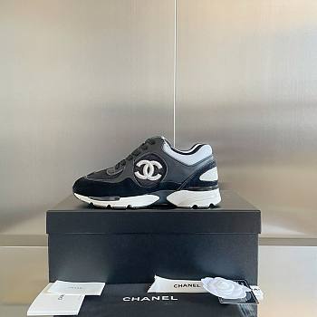 Bagsaa Chanel BlackMesh Suede Grained Calfskin CC Sneaker