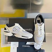 	 Bagsaa Chanel Off White Mesh Suede Grained Calfskin CC Sneaker - 6