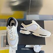 	 Bagsaa Chanel Off White Mesh Suede Grained Calfskin CC Sneaker - 5