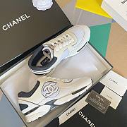 	 Bagsaa Chanel Off White Mesh Suede Grained Calfskin CC Sneaker - 3