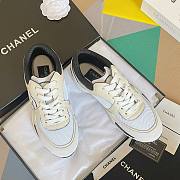 	 Bagsaa Chanel Off White Mesh Suede Grained Calfskin CC Sneaker - 2