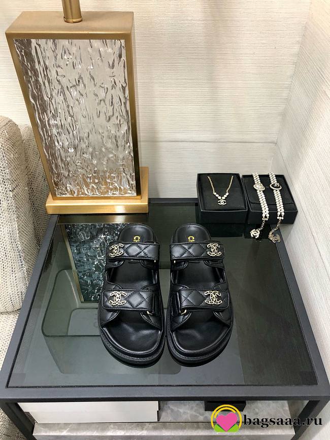 	 Bagsaaa Chanel Dad Sandals In Black - 1