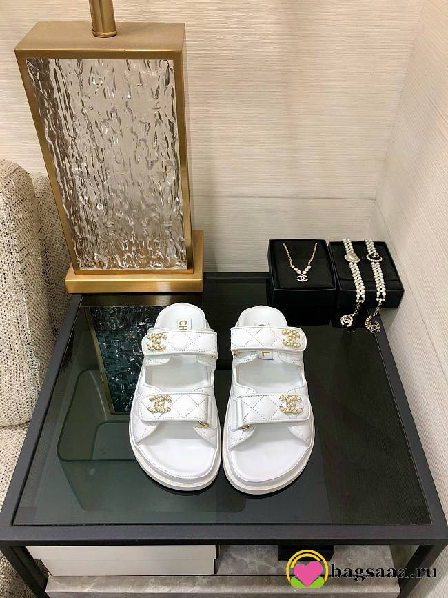 	 Bagsaaa Chanel Dad Sandals In White - 1