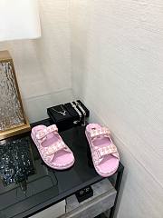 Bagsaaa Chanel Dad Sandals In Pink Tweed - 2
