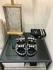 Bagsaaa Chanel Dad Sandals In Black Tweed - 1