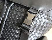 Bagsaaa Bottega Veneta Intrecciato Flap Backpack Black - 38x26x15cm - 2