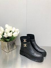 Bagsaaa Chanel CC Logo Black Chelsea Short Boots - 1