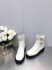 	 Bagsaaa Chanel CC Logo White Chelsea Short Boots - 6