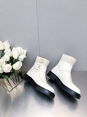 	 Bagsaaa Chanel CC Logo White Chelsea Short Boots - 5
