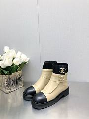 	 Bagsaaa Chanel CC Logo Beige Chelsea Short Boots - 4
