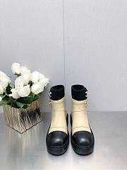 	 Bagsaaa Chanel CC Logo Beige Chelsea Short Boots - 3