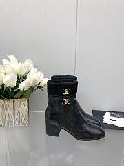 Bagsaaa Chanel CC Logo Black Ankle Short Boots - 2