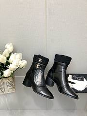 Bagsaaa Chanel CC Logo Black Ankle Short Boots - 5