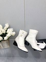 Bagsaaa Chanel CC Logo White Ankle Short Boots - 6