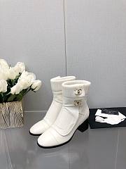 Bagsaaa Chanel CC Logo White Ankle Short Boots - 4