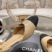 Bagsaaa Chanel Slingback Heeled Sandals Pointed Beige - 6
