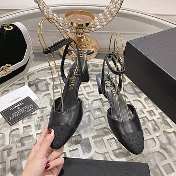 	 Bagsaaa Chanel Slingback Heeled Sandals Pointed Black